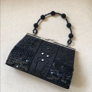 Black beaded purse